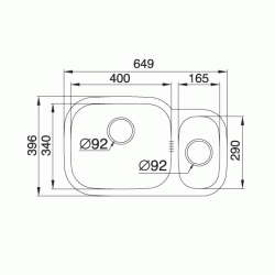 Zlewozmywak Pyramis DIONE 1 1/2B 65x40 PRAWY 109400830